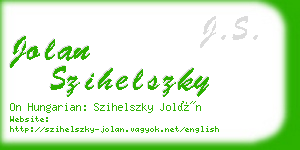 jolan szihelszky business card